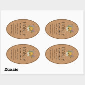 Beekeeping Honey Labels | Honeybee & Honeycomb Des 楕円形シール (シート)