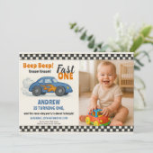 Beep Beep Fast One Birthday 招待状 (スタンド正面)