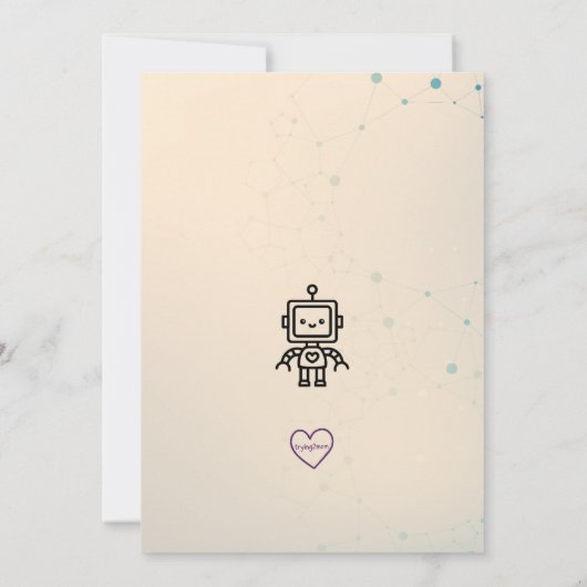 Beep Boop Bop Robot Birthday 招待状 (裏面)