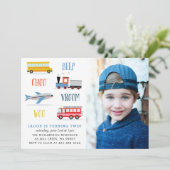 Beep Vroom woo飛行機の誕生日パーティーの写真 招待状 (スタンド正面)