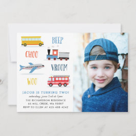 Beep Vroom woo飛行機の誕生日パーティーの写真 招待状