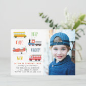 Beep vroom woo photo birthday partyの招待 招待状 (スタンド正面)