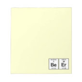 BeEr周期表 ノートパッド (正面)