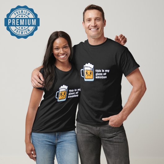 Beer おもしろい Mug Cartoon — Glass of Emotion Tシャツ