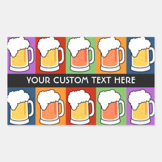 BEER ポップ・アートの Artカスタムステッカー 長方形シール (正面)