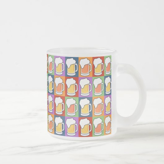 BEER ポップ・アートの Artマグ フロストグラスマグカップ (右)