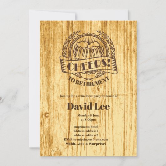 BEER,退職応援,招待 招待状 (正面)