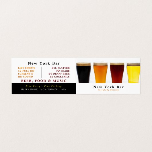 Beer & Ale Display、Pub/Brewery、詳細 名刺 (外部フラット)