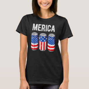 Beer American Flag 4Of 7月Men Melica Us Tシャツ