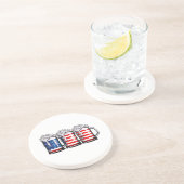 Beer American Flag 4th of 7月Men Women Merica Dr. コースター (側面)