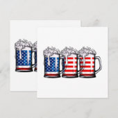 Beer American Flag 4th of 7月Men Women Merica Dr. 招待状 (正面/裏面)