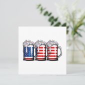 Beer American Flag 4th of 7月Men Women Merica Dr. 招待状 (スタンド正面)