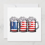 Beer American Flag 4th of 7月Men Women Merica Dr. 招待状 (裏面)