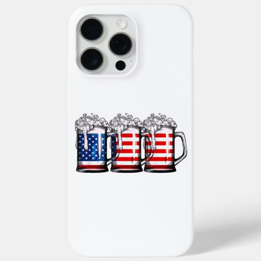 Beer American Flag 4th of 7月Men Women Merica Dr. Case-Mate iPhoneケース (裏面)
