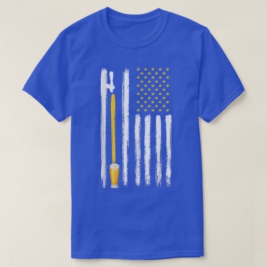 Beer American Flag USA 7月4日(金)男性女性 Tシャツ (デザイン正面)