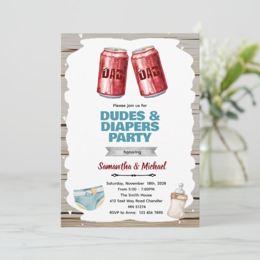 Beer and Diaper Party invitation 招待状 (スタンド正面)