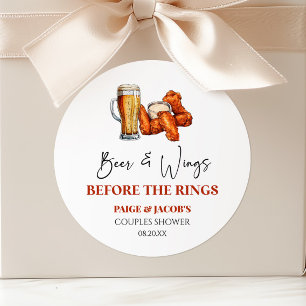 Beer and Wings Before The Rings カップルシャワー ラウンドシール