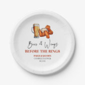 Beer and Wings Before The Rings Couples Shower ペーパープレート (正面)