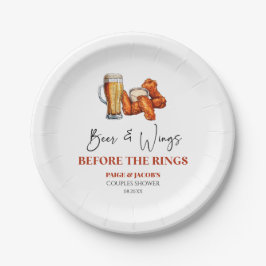 Beer and Wings Before The Rings Couples Shower ペーパープレート