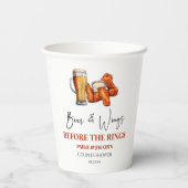 Beer and Wings Before The Rings Couples Shower 紙コップ (裏面)
