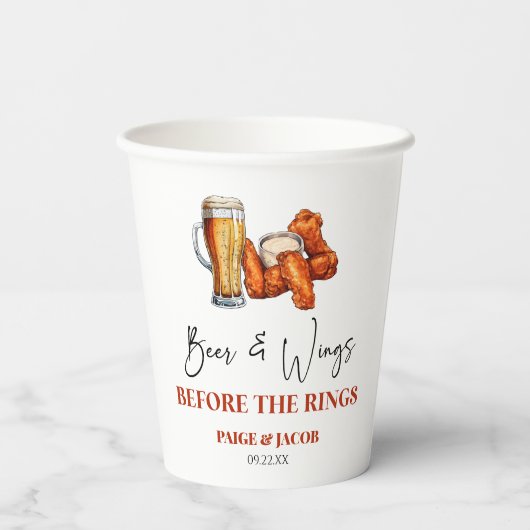 Beer and Wings Before The Rings Rehearsal Dinner 紙コップ (裏面)