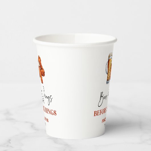 Beer and Wings Before The Rings Rehearsal Dinner 紙コップ (左)