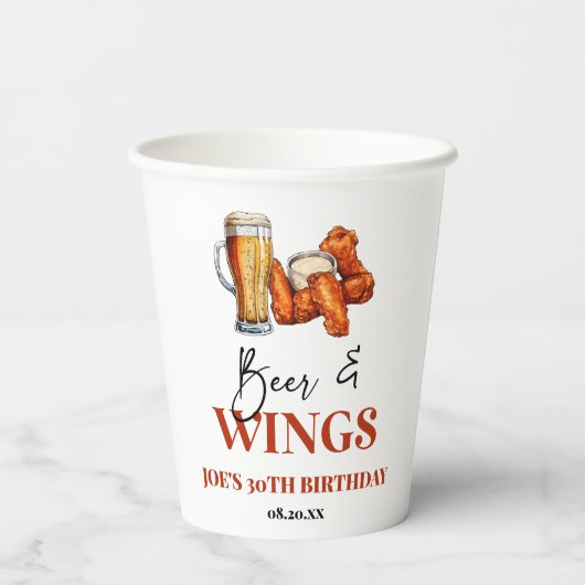 Beer and Wings Birthday Party 紙コップ (裏面)