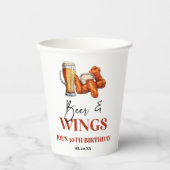 Beer and Wings Birthday Party 紙コップ (正面)
