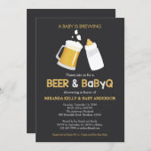 Beer & BabyQベビーシャワー招待状、Bbq招待状 招待状 (正面/裏面)