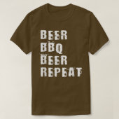 Beer BBQ Beer Repeat Grillmaster Grilling Meat Tシャツ (デザイン正面)