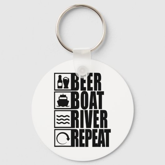 Beer Boat River Repeat Drinking River Life キーホルダー (正面)