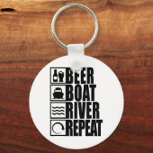 Beer Boat River Repeat Drinking River Life キーホルダー (正面)