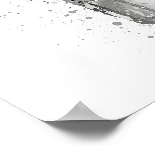 Beer Bottle Aztec Gold Grey ポスター (角)