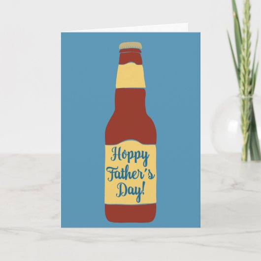 Beer Bottle Hoppy Father's Day Card カード (正面)