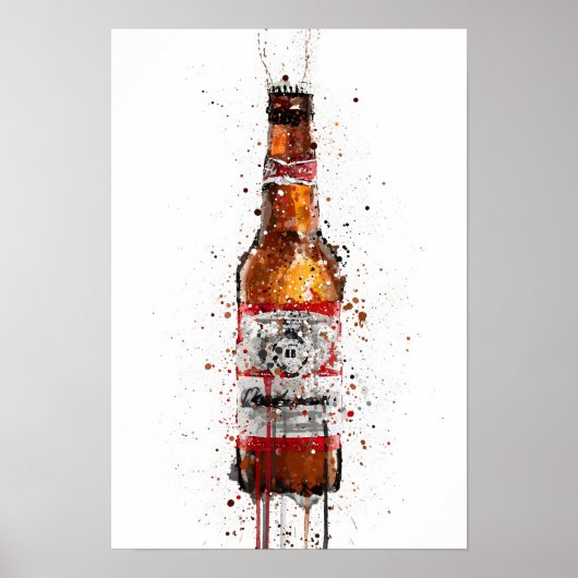 Beer Bottle Wall Art Print 'Amber' ポスター (正面)