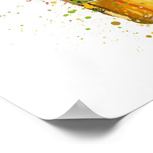 Beer Bottle Wall Art Print 'Aztec gold' ポスター (角)