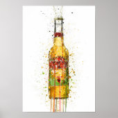 Beer Bottle Wall Art Print 'Aztec gold'  ポスター (正面)