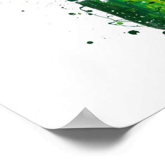 Beer Bottle Wall Art Print 'Danish Green' ポスター (角)