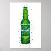 Beer Bottle Wall Art Print 'Danish Green' ポスター (正面)