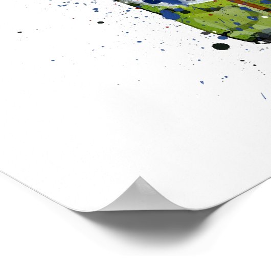 Beer Bottle Wall Art Print 'Green' ポスター (角)