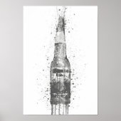 Beer Bottle Wall Art Print 'Lime' Grey ポスター (正面)