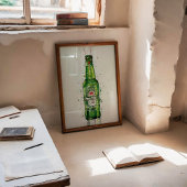 Beer Bottle Wall Art Print 'Malachite' ポスター