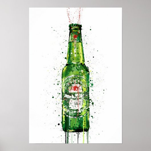 Beer Bottle Wall Art Print 'Malachite' ポスター (正面)