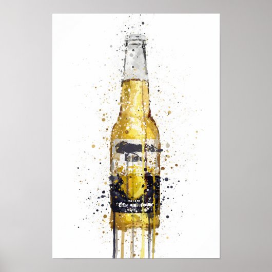 Beer Bottle Wall Art Print 'No Lime' ポスター (正面)