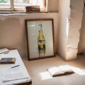 Beer Bottle Wall Art Print 'No Lime' ポスター