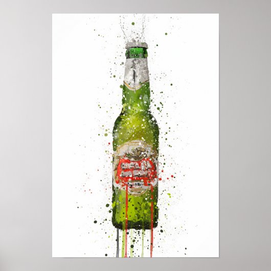 Beer Bottle Wall Art Print 'Peridot' ポスター (正面)
