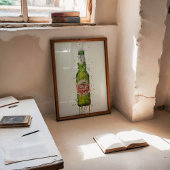 Beer Bottle Wall Art Print 'Peridot' ポスター