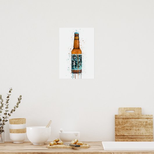 Beer Bottle Wall Art Print 'Rebel Rebel' ポスター (キッチン)
