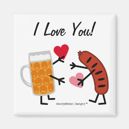 Beer & Bratwurst - I Love You - Valentine's Day マグネット