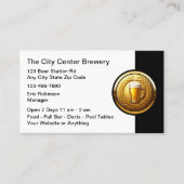 Beer Brewery Bar Classy Business Cards 名刺 (正面)